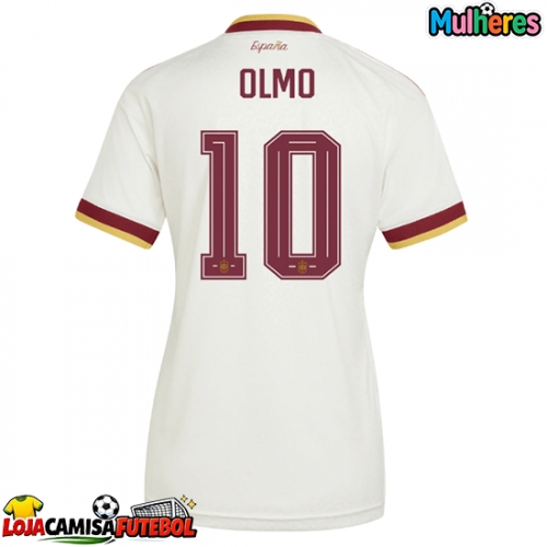 Camisa de Futebol Espanha Dani Olmo #10 Equipamento Secundário Mulheres Mundo 2026 Manga Curta